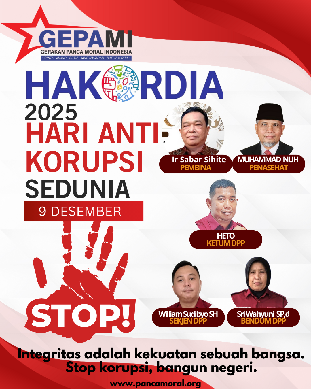 Ormas GEPAMI : HAKORDIA 9 DESEMBER 2025, Dukung PRABOWO Berantas KORUPSI 2 Hari Anti Korupsi se dunia 2025 R3